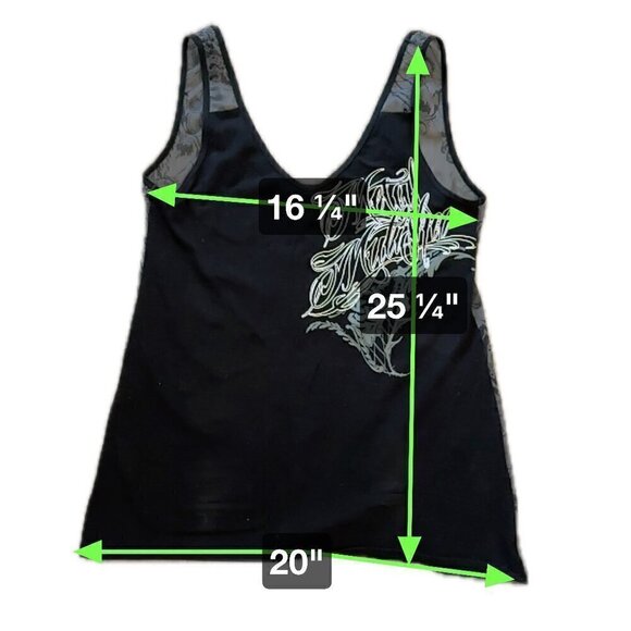 Metal Mulisha Maidens Tank top Screen Print Front and Sheer Back Sz Medium - Picture 8 of 8